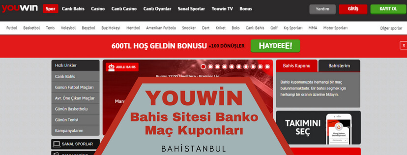Youwin Bahis Sitesi Banko Maç Kuponları