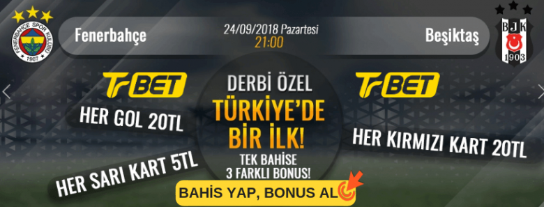 Trbet Fenerbahçe - Beşiktaş Derbi Bahis bonus